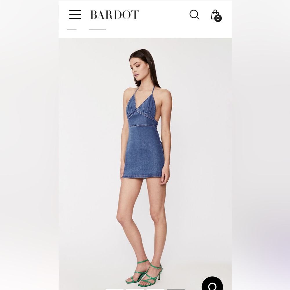 BNWT Sofia Denim Halter Mini In Vintage